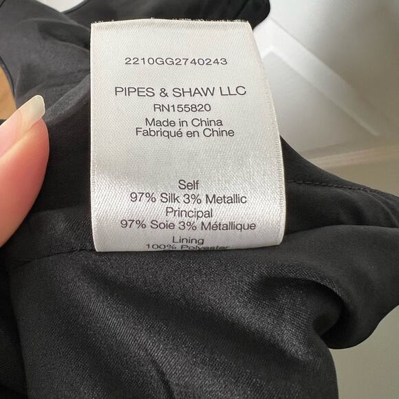 Veronica Beard Womens Silk Metallic Floral Black Open Back Multi Kailani Top 8 - Picture 9 of 10